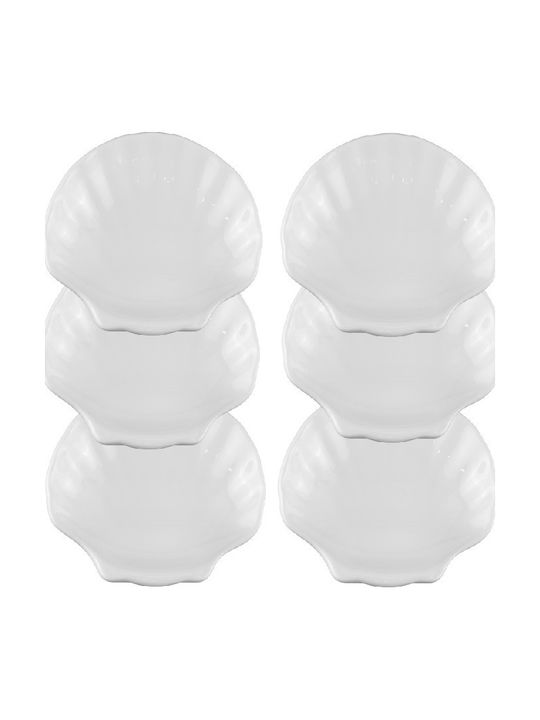Raki Bol Decorativ Din Porțelan Alb 10x10cm 6 Bucăți