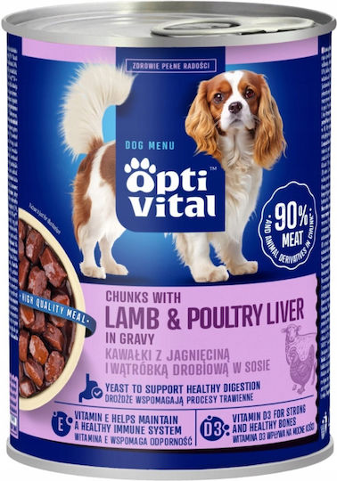 Triton Wet Dog Food in Cans with Lamb Poultry and Liver 415gr