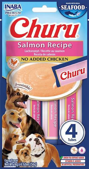 Churu Hundeleckerei Ohr aus Lachs Huhn Getreide 56g 4 Stück
