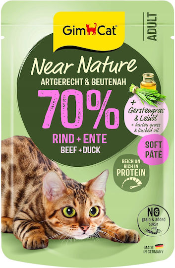 Gimborn Nasses Katzenfutter in Beutel mit Rindfleisch und Ente 85g