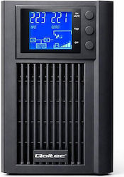 Qoltec 52640 UPS On-Line 1000VA 800W with 2 Schuko AC Outlets