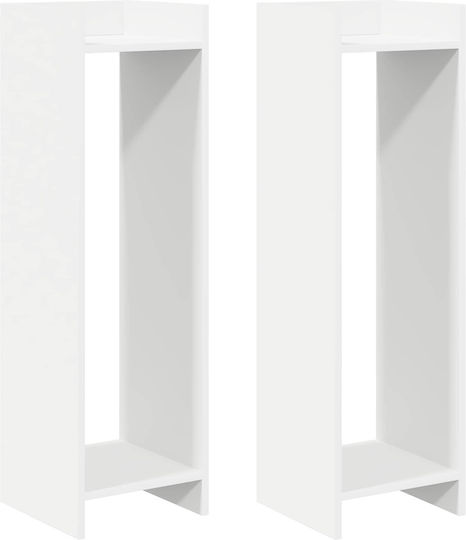 vidaXL Wooden White Plant Stands 30x30x100 cm 2 Pieces
