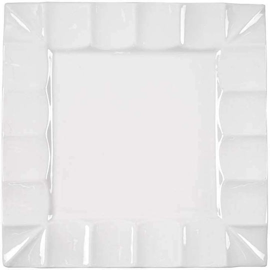 Art et Lumiere Glamour Shallow Serving Plate Made of White Porcelain
