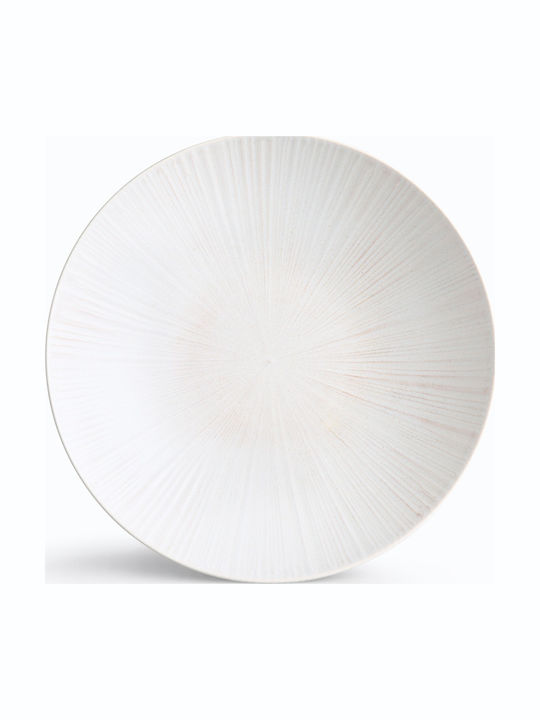 Ionia Soup Plate Ceramic Beige with Diameter 22cm