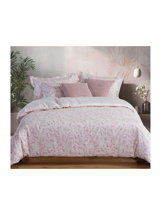 Nef-Nef Homeware Mirelle Κουβερλί Υπέρδιπλο από Πολυεστέρα Ecru/pink 240x230cm