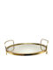 Art et Lumiere Decorative Metallic Round Tray with Mirror 48x46x12cm