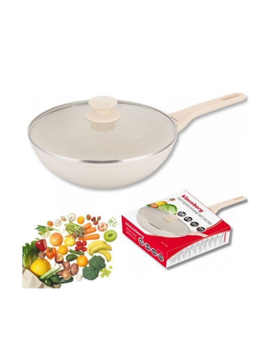 Klausberg Wok from Aluminum with Lid with Stone Coating 28cm