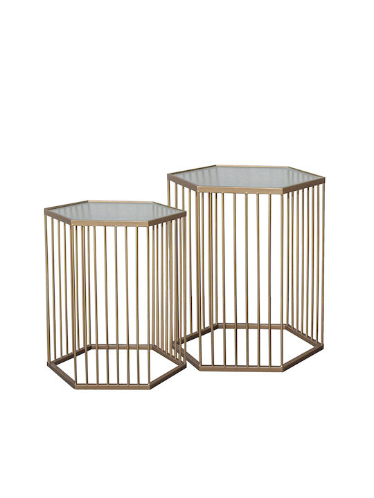 Masă Laterală Mese De Cafea Sticlă Bronz 2 Bucăți L45xL50cm