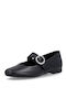 Damen Ballerinas Aus Leder In Schwarz