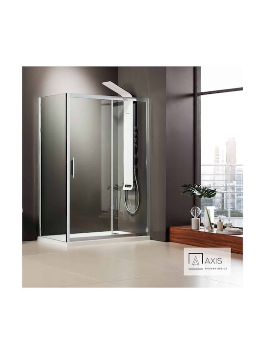 Axis Σταθερό Πλαϊνό Ντουζιέρας 137-141x185cm Clear Glass