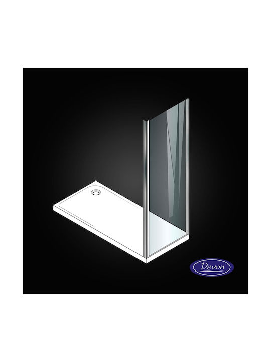 Devon Σταθερό Πλαϊνό Ντουζιέρας 77-79x185cm Clear Glass