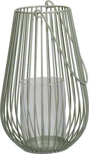 Metallische Grüne Laterne 21x21x34,5cm
