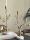 Artekko Metal Candle Holder in Gold Color 16.5x40.6x10.2cm