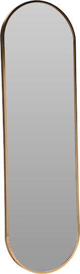 Oval Wall Mirror with Gold Frame 100x30cm