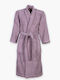 Nef-Nef Homeware Frisches Bademantel mit Halsband Mauve 420g/m²