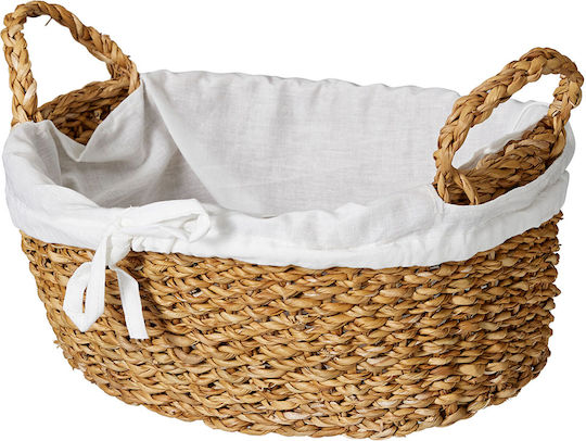 Wicker Bread Basket White 30x20x12cm