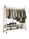 Τροχήλατη Κρεμάστρα Δαπέδου από Μέταλλο Λευκή 170x120cm