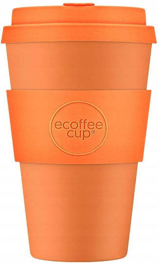 Ecoffee Cup Plastic Mug with Lid Orange 400ml