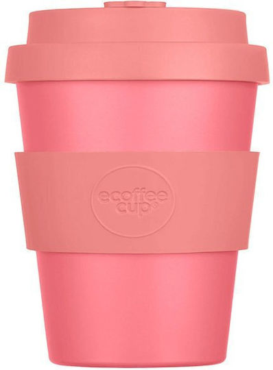 Ecoffee Cup Κούπα Πλαστική με Καπάκι Ροζ 240ml
