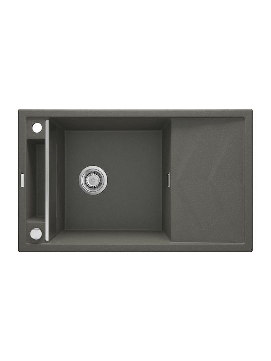 Deante Magnetic Ένθετος Νεροχύτης Inox με Μπαταρία Μ50xΠ82cm Γκρι