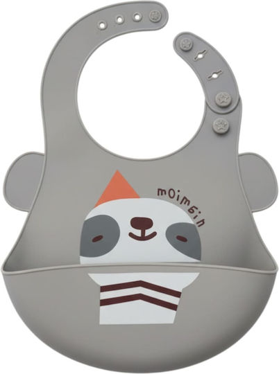 Queen Mother Sloth Αδιάβροχη Σαλιάρα Σιλικόνης με Τσέπη Grey