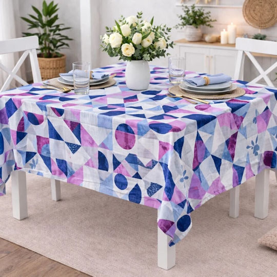Pucioasa Τραπεζομάντηλο Βαμβακερό Purple/blue 120x160εκ.