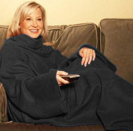 Blanket with Sleeves 138x180cm Black