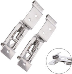 Slim Invisible License Plate Holder Frameless Springs Adjustable Length 10.5-12 Cm Width 2.5 Cm Steel Silver