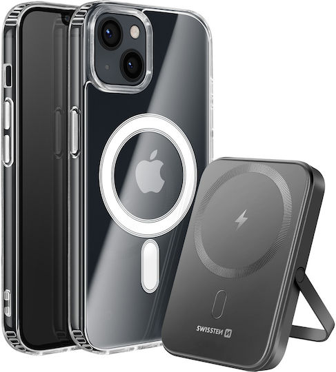 Swissten Magsafe Pack iPhone 13 Калъф Двукомпонентен 5000 mAh Powerbank Прозрачен