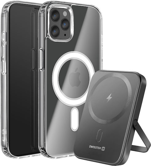 Swissten Magsafe Package Iphone 11 Pro Max Bi-material Case 5000 Mah Powerbank Transparent