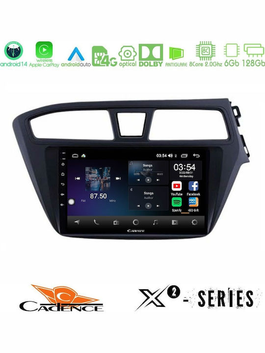 Cadence Ηχοσύστημα Αυτοκινήτου για Hyundai i20 2014-2018 (Bluetooth/USB/WiFi/GPS/Apple-Carplay/Android-Auto) με Οθόνη Αφής 9"