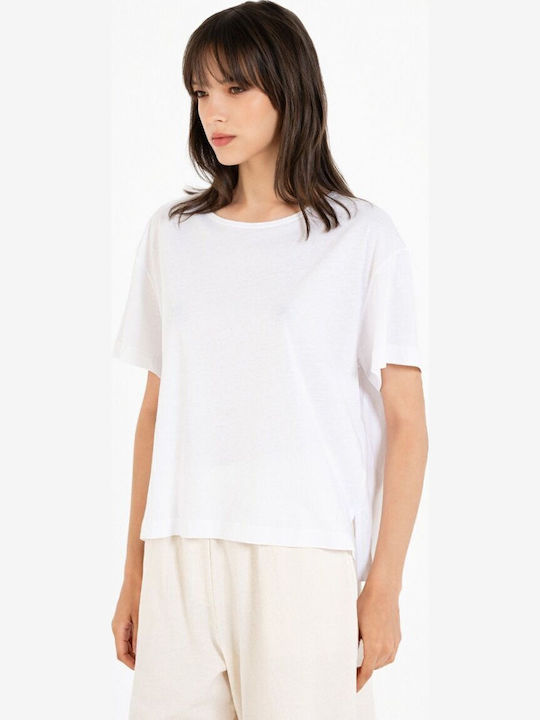 Organic Γυναικείο Crop T-shirt Λευκό