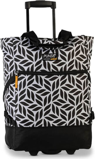Fabric Shopping Trolley White 50x36x20cm