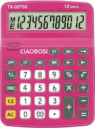 Avizar 12-digit Desktop Calculator Voice Function Lcd Screen Pink