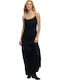 Summer Maxi Slip Dress Black