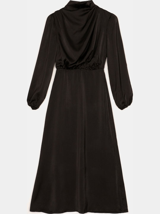 Long Sleeve Midi Black Dress Size XL