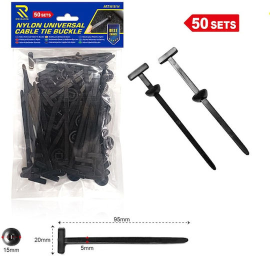 Set Car Plastic Fastening Clips Cable Ties 0.5×9.5cm 50 Pieces W18114-3-1