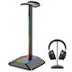 Suport Pentru Căști On-ear Iluminare LED RGB Zola Multifuncțional 2 Porturi USB 2.0 Încorporate Cablu Alimentare Aluminiu Plastic 12.3 X 10.3 X 26.7 Cm Negru