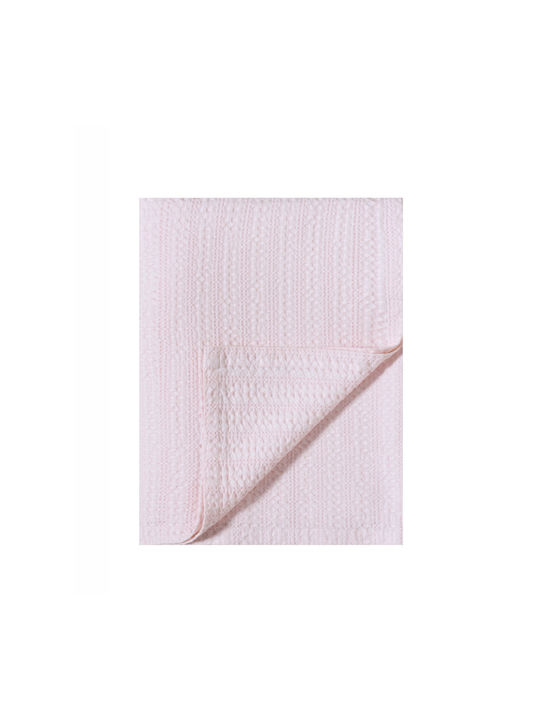 Kentia Cot Waffle Pink Blanket 100x140cm