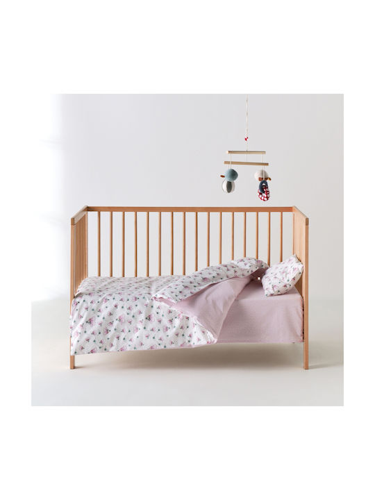 Kentia Set Lenjerii de Pat Bebe Pentru Pătuț Bumbac Roz 120x170cm