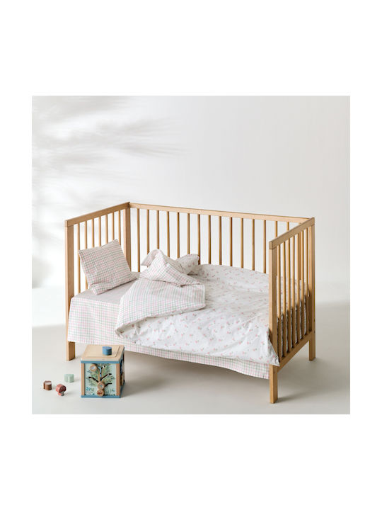 Kentia Set Lenjerie De Pat Bebe Pentru Pătuț Bumbac Albe 120x170cm