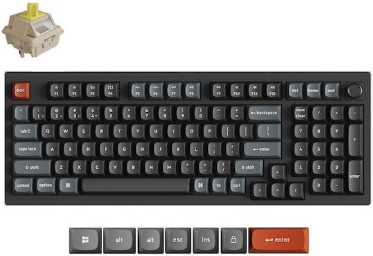 Keychron V5 Ultra 8K V5U-D4 Wireless Gaming Mechanical Keyboard 96% with Keychron Milk POM Banana Switches and RGB Lighting (English US)