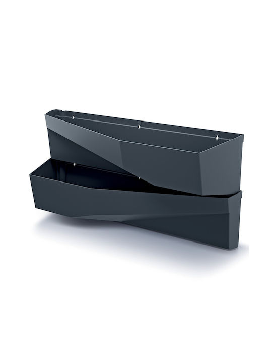 Σετ 2 Γλάστρες Πλαστικές Anthracite Gray