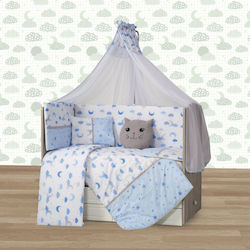 Homeone Baby Bettwäsche-Set Für Krippe Blau 9 Stück
