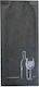 Set 125 Black Paper Envelope-type Cutlery Holders 11x25cm Mn012417