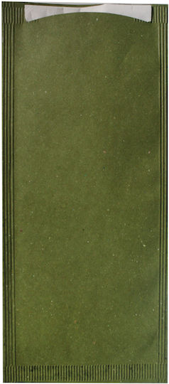 Suport Tacâmuri Din Hârtie Tip Pungă 11x25cm Set 125 Bucăți Culoare Verde Mn012403