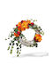Decorative Artificial Flowers & Plants Crown Branch Decorated Dahlias Roses Greenery Orange Bordeaux Shades 50cm