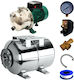 Kit Hidrofor 50 L Oțel Inoxidabil Pompă Jet100ss 1500w Debit 55 L Min Înălțime De Refulare 45 M Aspirație 9 M Include Manometru Furtun Flexibil 60 Cm Racord 5 Căi Presostat Cobi Smart