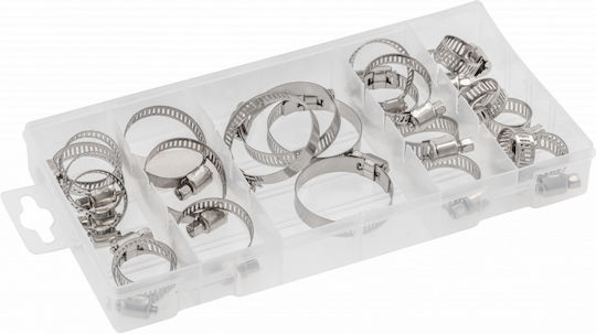 Set 40 Zinc-plated Steel 9mm Hose Clamps Hogert Ht8g512