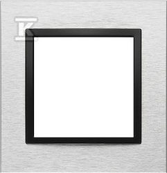 Simon 54 Nature Cadru 1 Placă Metal Inox Negru Drn1/82